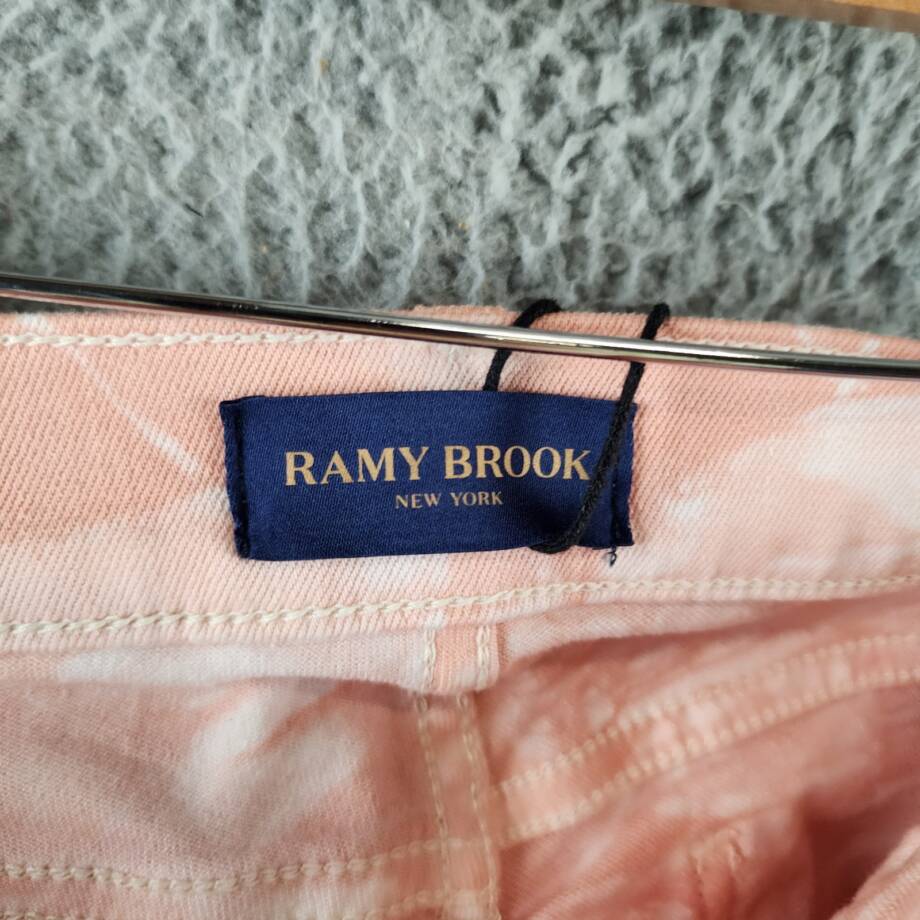 Ramy Brook Katie Mid-Rise Motto Skinny Jeans Women's 30 Pink Tie Dye Zip Closure