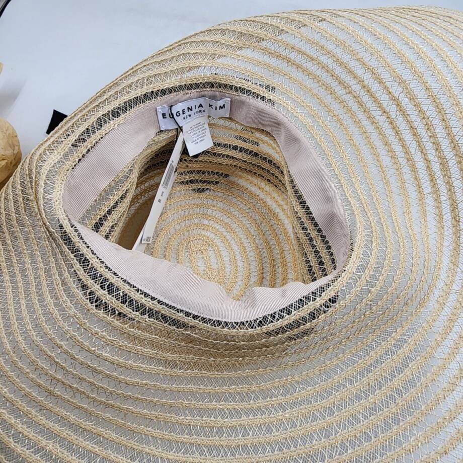 Eugenia Kim Mirabel Wide Brim Woven Hat With Bow Detail Women's OS Natural