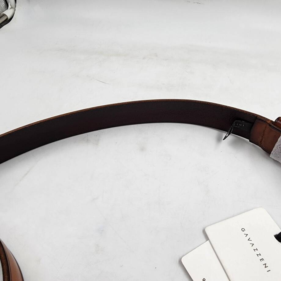 Gavazzeni Rosa Leather Belt Women's 95 Brown Adjustable Single Prong Buckle