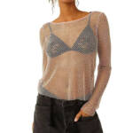 Free People Low Back Filter Finish Long Sleeve Top Women's S Rose Sheer Pullover