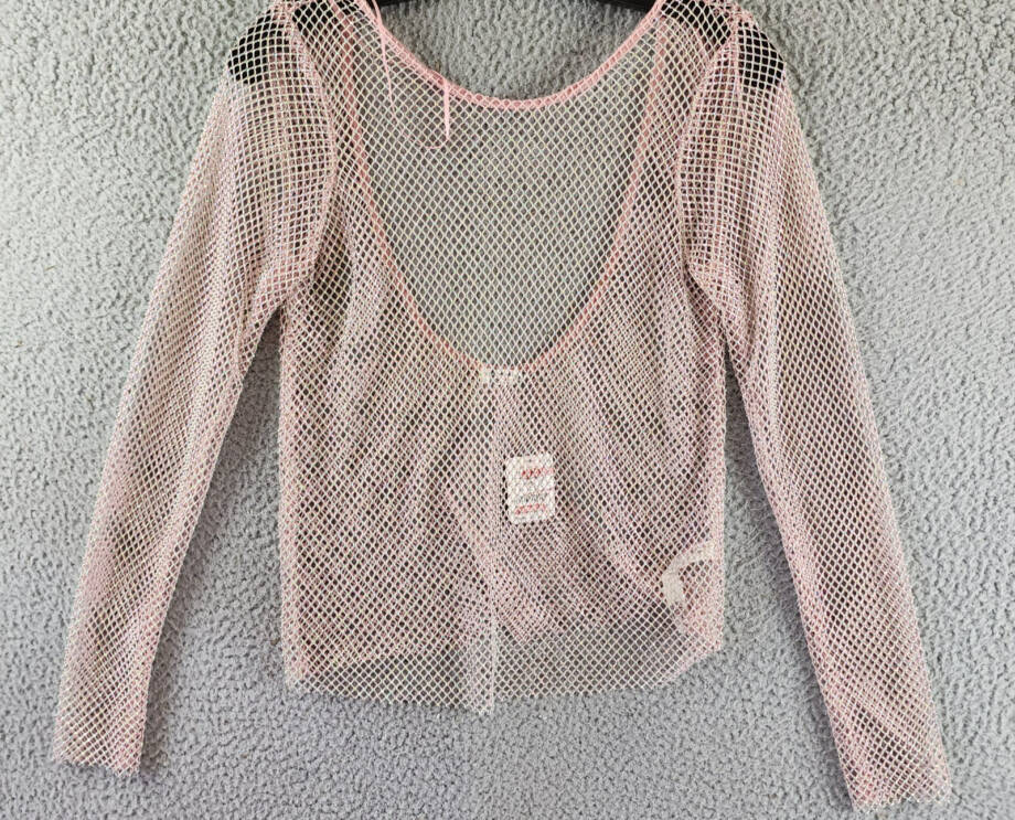 Free People Low Back Filter Finish Long Sleeve Top Women's S Rose Sheer Pullover