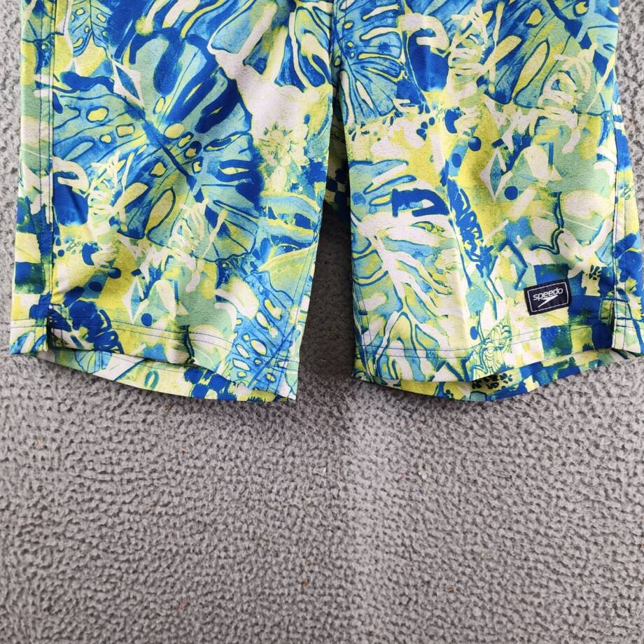 Speedo Printed Bondi Basin 9" Boardshorts Men's S Harlequin Green Elastic waist