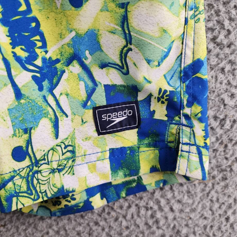 Speedo Printed Bondi Basin 9" Boardshorts Men's S Harlequin Green Elastic waist