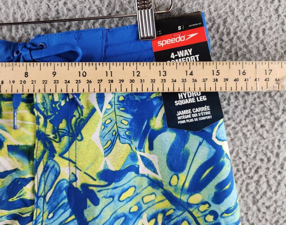 Speedo Printed Bondi Basin 9" Boardshorts Men's S Harlequin Green Elastic waist