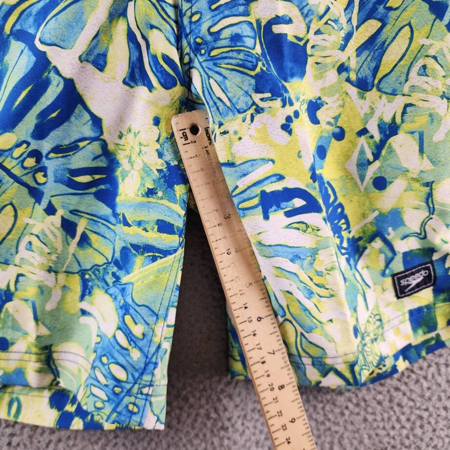 Speedo Printed Bondi Basin 9" Boardshorts Men's S Harlequin Green Elastic waist