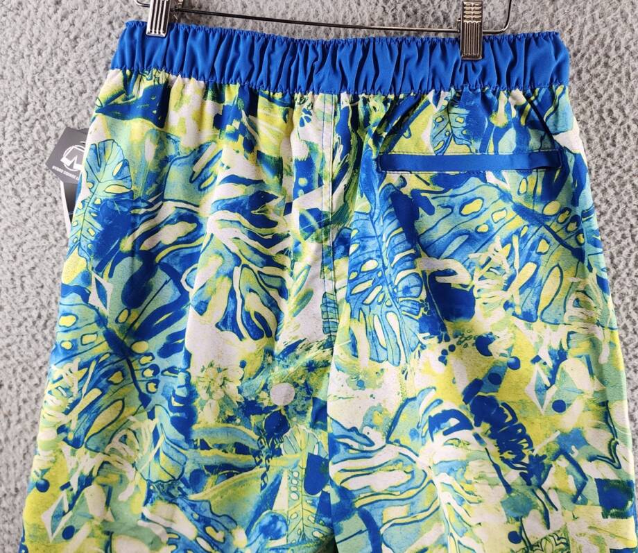 Speedo Printed Bondi Basin 9" Boardshorts Men's S Harlequin Green Elastic waist