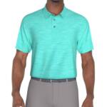 Pga Tour Jasper Airflux Performance Polo Shirt Men's L Med Blue Curacao Htr