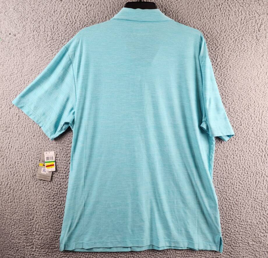 Pga Tour Jasper Airflux Performance Polo Shirt Men's L Med Blue Curacao Htr