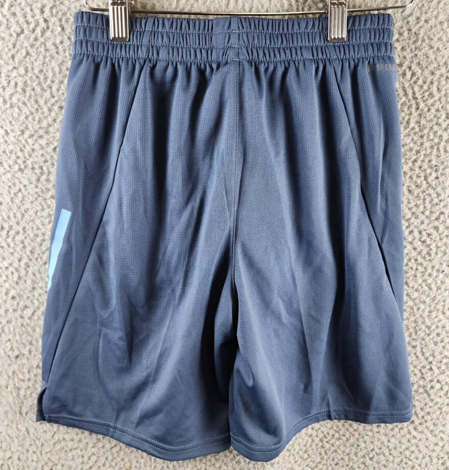 adidas AEROREADY Elastic-Waist Graphic 3-Stripe Shorts Big Boys M (10/12) Navy