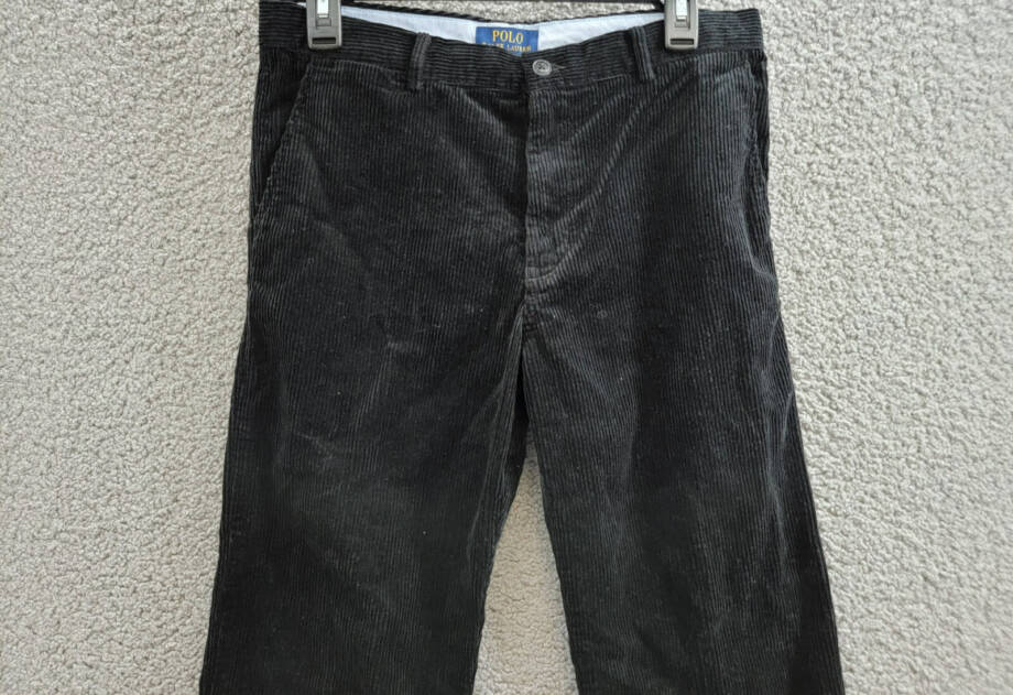 Polo Ralph Lauren Straight Fit Corduroy Pants Big Boys 20 Black Button Zipped