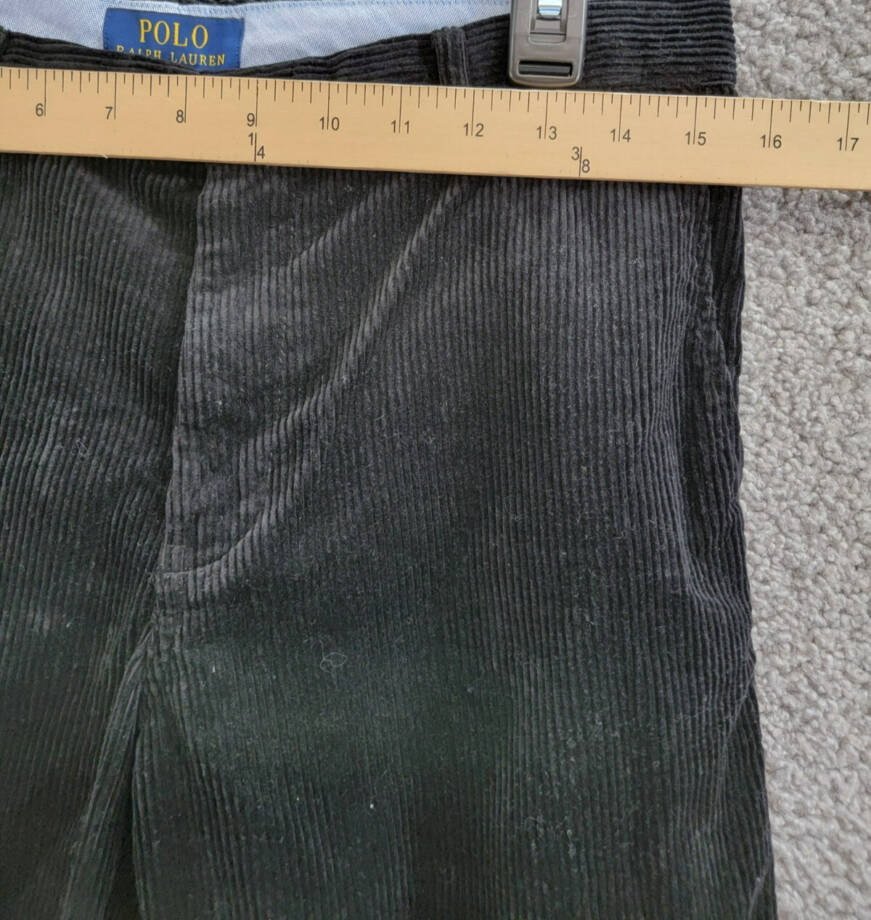 Polo Ralph Lauren Straight Fit Corduroy Pants Big Boys 20 Black Button Zipped