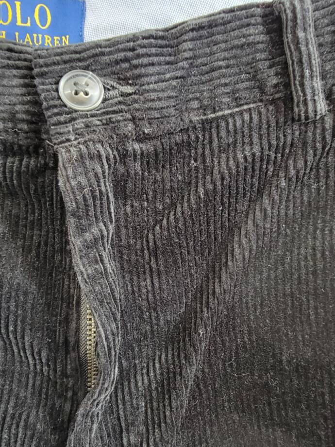 Polo Ralph Lauren Straight Fit Corduroy Pants Big Boys 20 Black Button Zipped