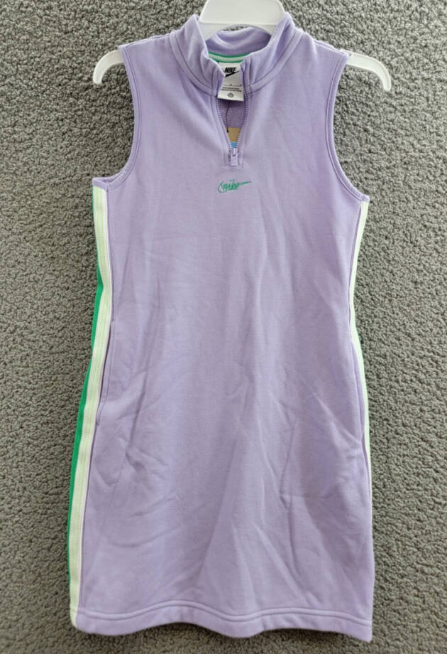 Nike Sportswear Mock-Neck Sleeveless Dress Big Girls M Light Purple Quarter Zip