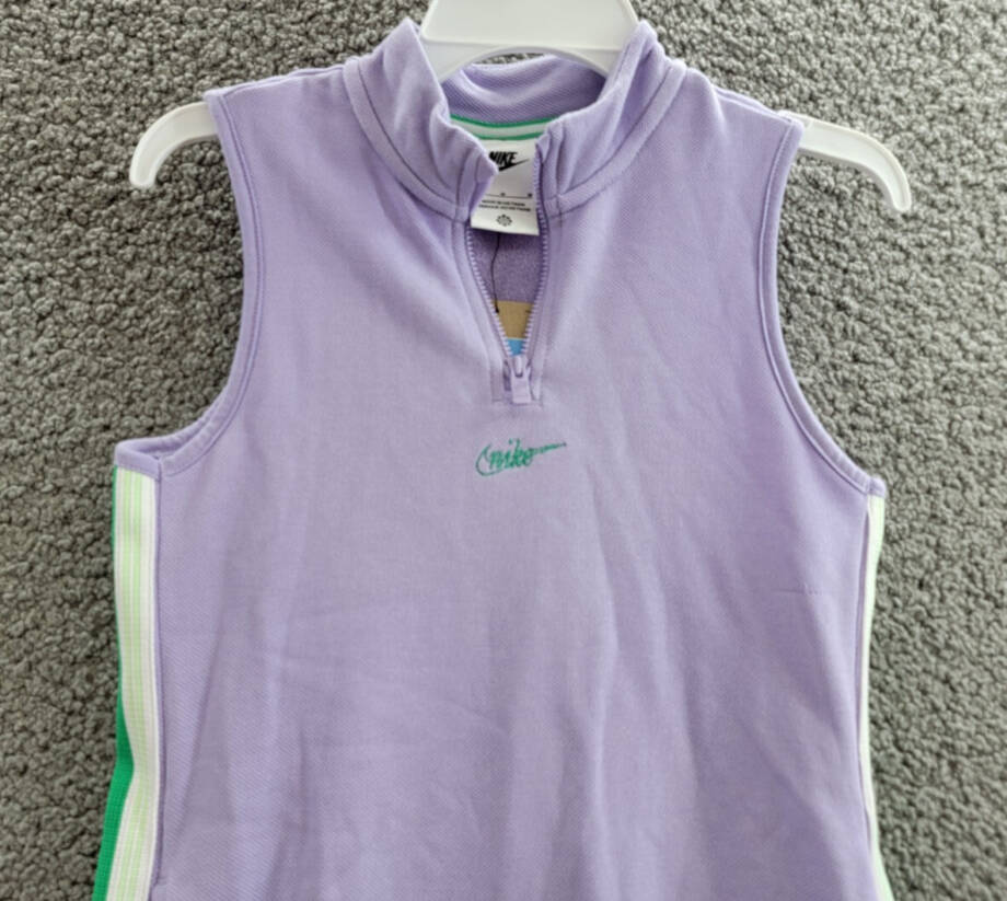 Nike Sportswear Mock-Neck Sleeveless Dress Big Girls M Light Purple Quarter Zip
