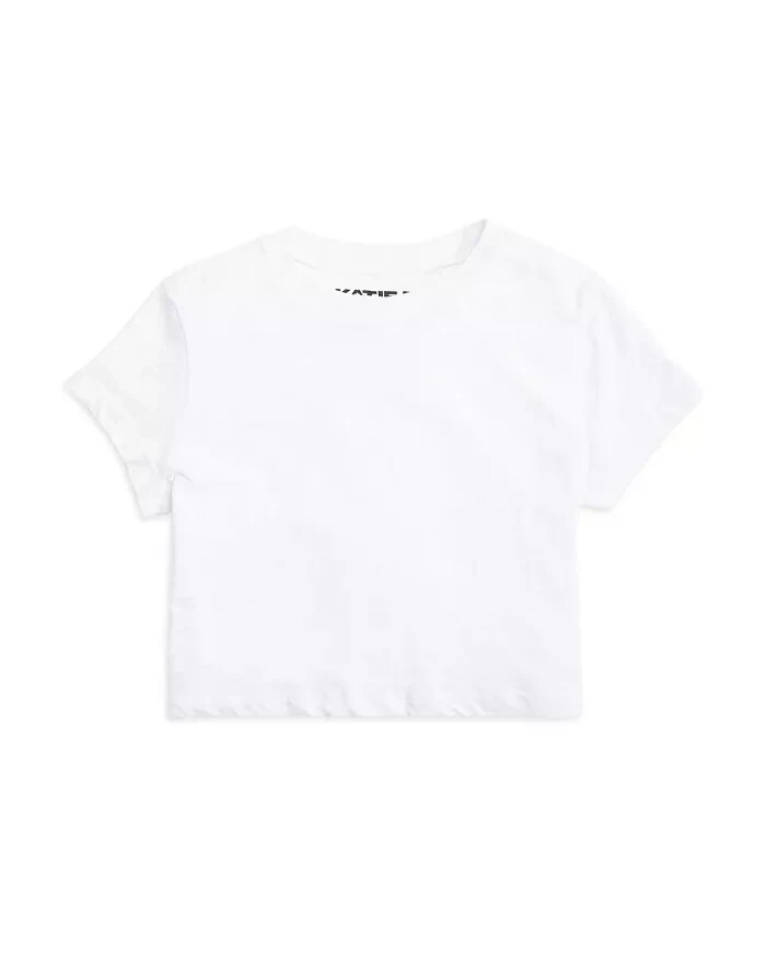 KatieJnyc Tween Fearless Cropped Cotton Tee Girls' L White Crewneck Pullover S/S