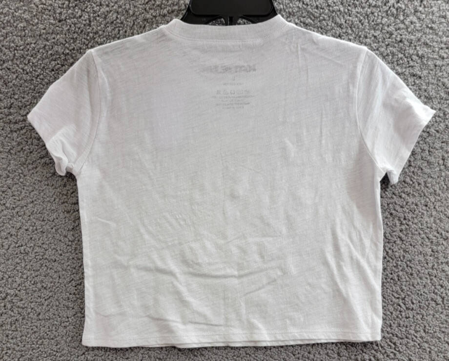 KatieJnyc Tween Fearless Cropped Cotton Tee Girls' L White Crewneck Pullover S/S