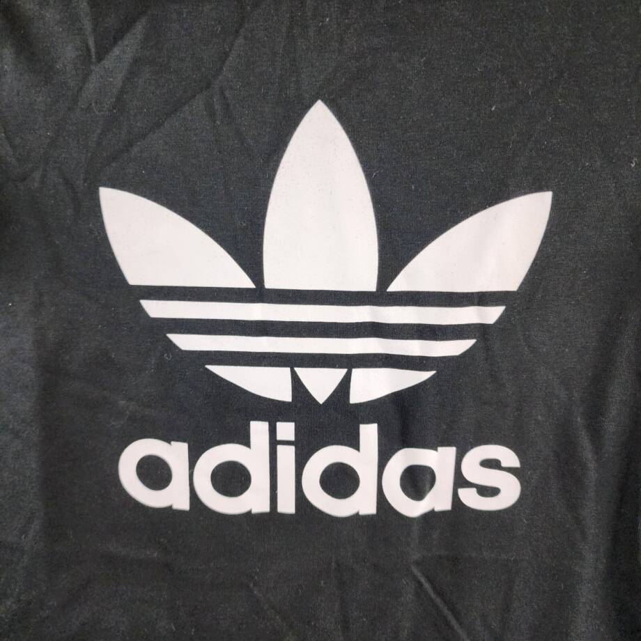 adidas Logo Front Skater Dress Girls S 9-10Y Black/White Crewneck Short Sleeves