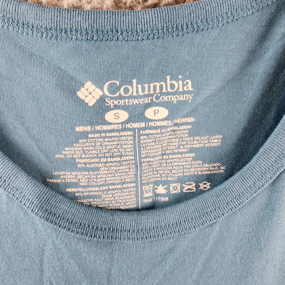Columbia Explore the Outdoors Graphic Tank Top Mens S/P Blue Crewneck Sleeveless
