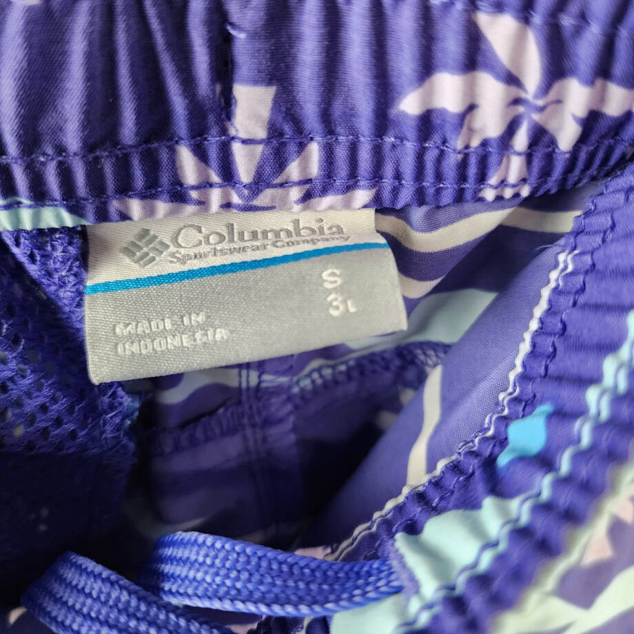 COLUMBIA Sandy River II Printed Mid-rise Shorts Women's S Purple Lotus Pull On~