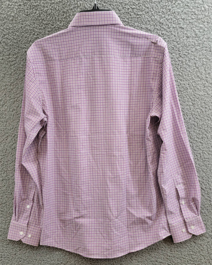 Tayion Collection Slim-Fit Plaid Dress Shirt Men's 32/33 (15-15.5) Purple Multi