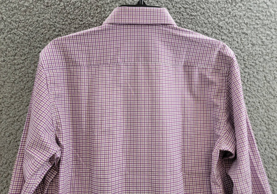 Tayion Collection Slim-Fit Plaid Dress Shirt Men's 32/33 (15-15.5) Purple Multi
