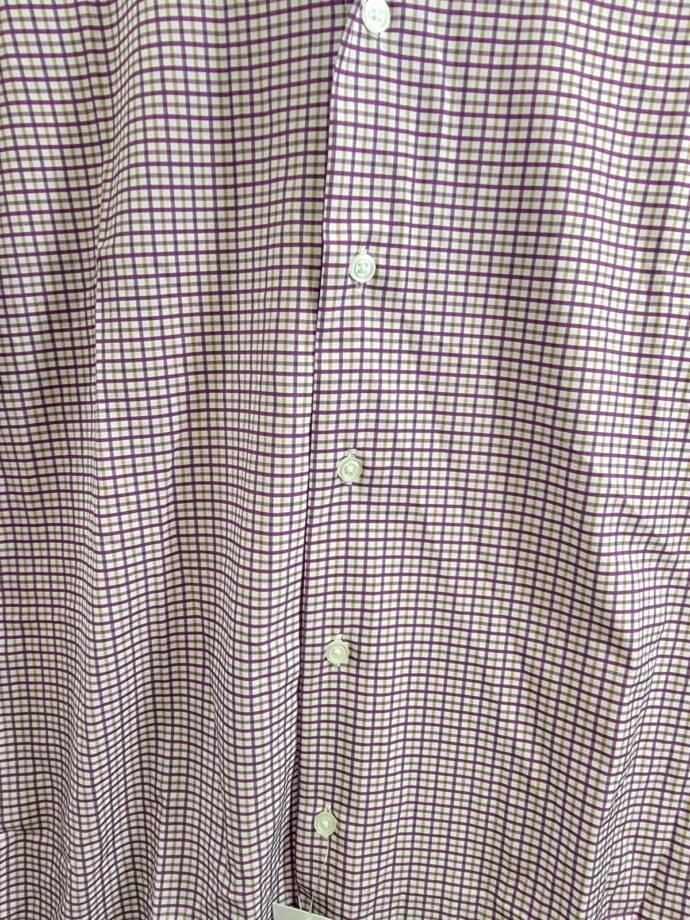 Tayion Collection Slim-Fit Plaid Dress Shirt Men's 32/33 (15-15.5) Purple Multi
