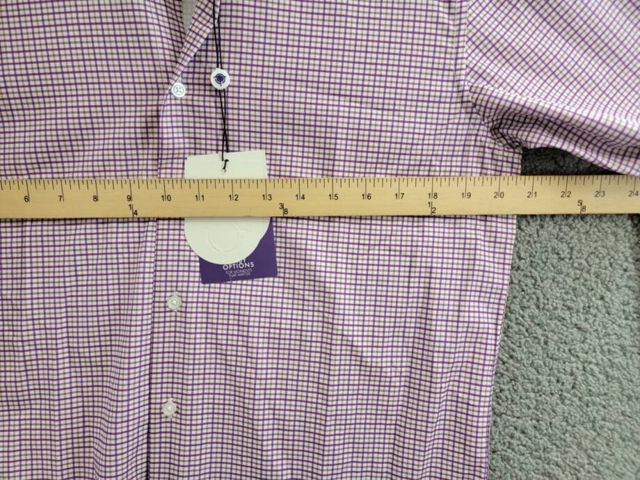Tayion Collection Slim-Fit Plaid Dress Shirt Men's 32/33 (15-15.5) Purple Multi