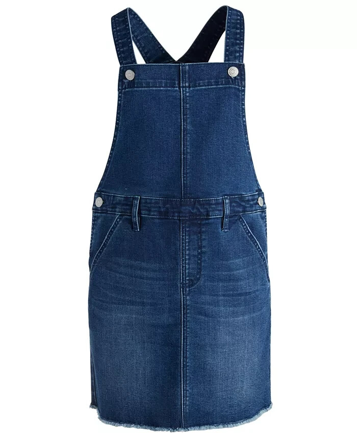 Epic Threads Linaria Skirtall Big Girls 16 Dark Blue Denim Pockets Button Strap
