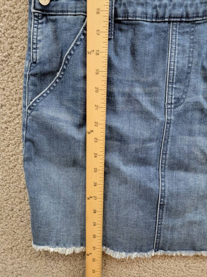 Epic Threads Linaria Skirtall Big Girls 16 Dark Blue Denim Pockets Button Strap
