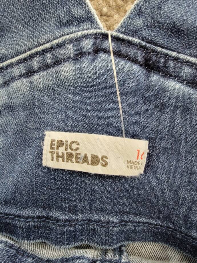 Epic Threads Linaria Skirtall Big Girls 16 Dark Blue Denim Pockets Button Strap