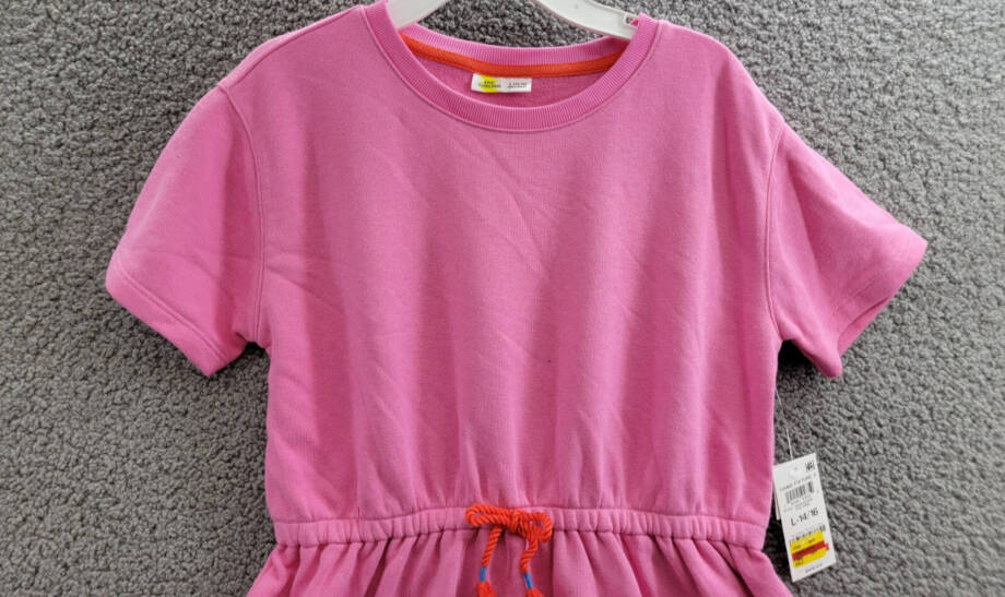 Epic Threads French Terry Dress Girls L 14-16 Pop Pink Drawstring Waist Pullover
