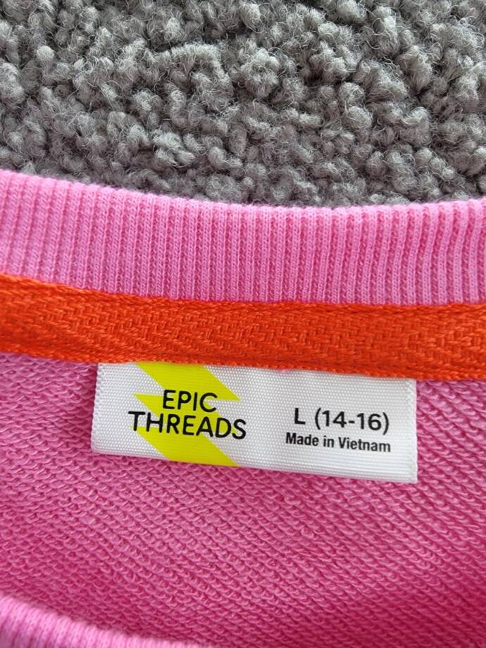 Epic Threads French Terry Dress Girls L 14-16 Pop Pink Drawstring Waist Pullover