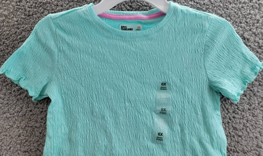 Epic Threads Solid-Color Textured T-Shirt Little Girls 6X Refreshing Teal S/S