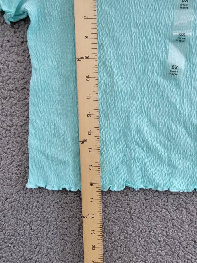 Epic Threads Solid-Color Textured T-Shirt Little Girls 6X Refreshing Teal S/S