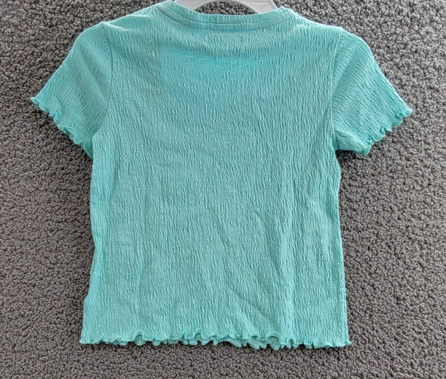 Epic Threads Solid-Color Textured T-Shirt Little Girls 6X Refreshing Teal S/S