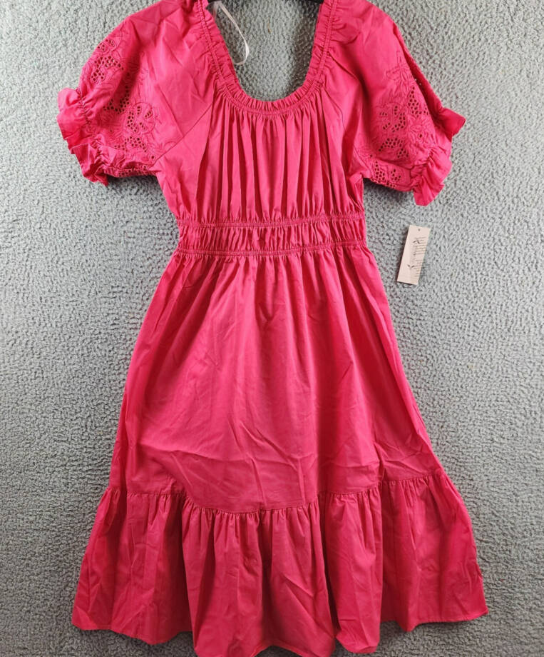 Nanette Lepore Amber Off the Shoulder Midi Dress Women's 10 Monticello Rose S/S