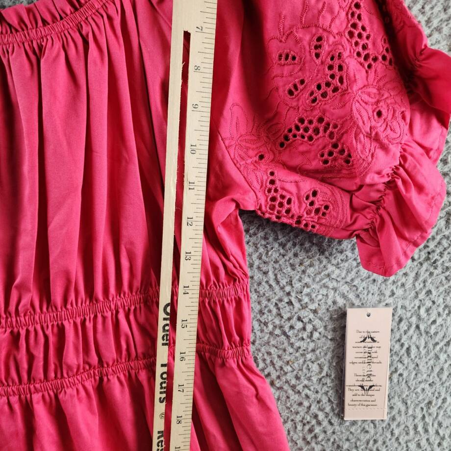 Nanette Lepore Amber Off the Shoulder Midi Dress Women's 10 Monticello Rose S/S