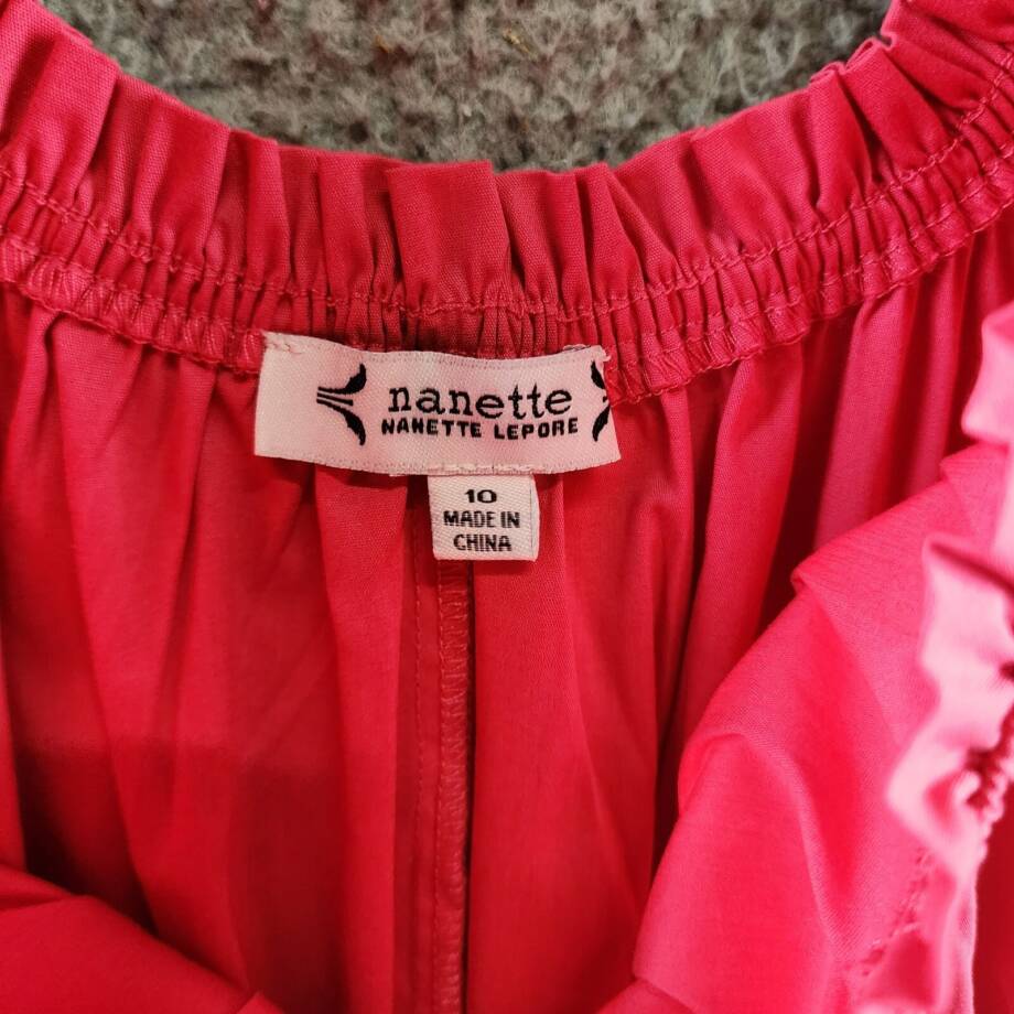Nanette Lepore Amber Off the Shoulder Midi Dress Women's 10 Monticello Rose S/S