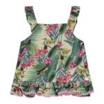 Guess Printed Poplin Tank Top Big Girls 12 Botanical Print Ruffle Back Button