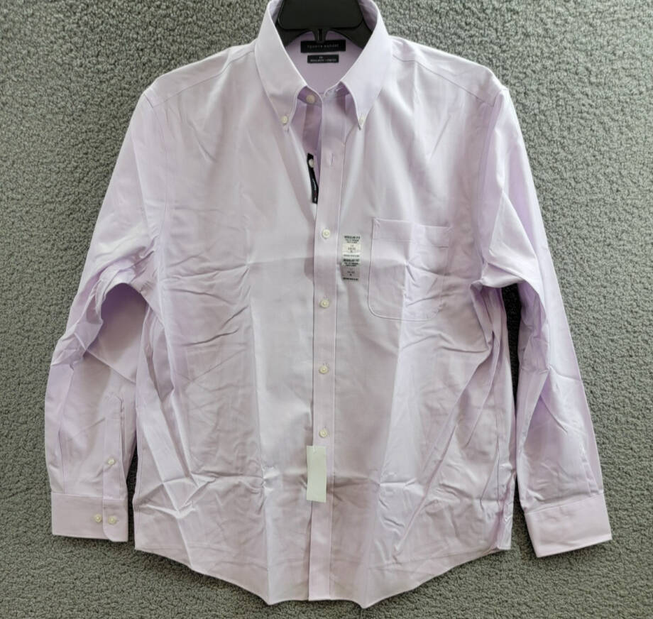 Tommy Hilfiger TH Flex Regular Fit Stretch Oxford Dress Shirt Men's 17 34-35
