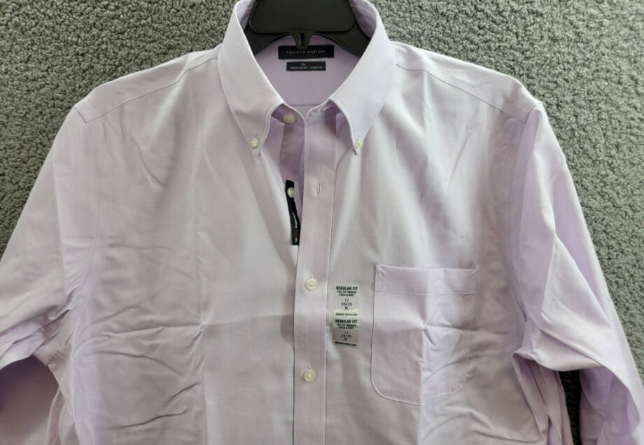 Tommy Hilfiger TH Flex Regular Fit Stretch Oxford Dress Shirt Men's 17 34-35