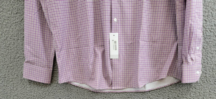 Tayion Collection Slim-Fit Plaid Dress Shirt Men's L 16-16.5 34-35 Purple Multi