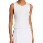 AQUA Athletic Double Twist Back Tank Top Women's M White Sleeveless Pullover