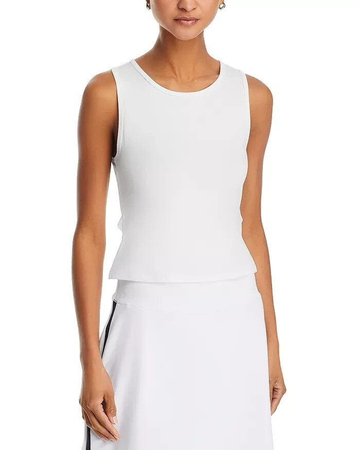 AQUA Athletic Double Twist Back Tank Top Women's M White Sleeveless Pullover