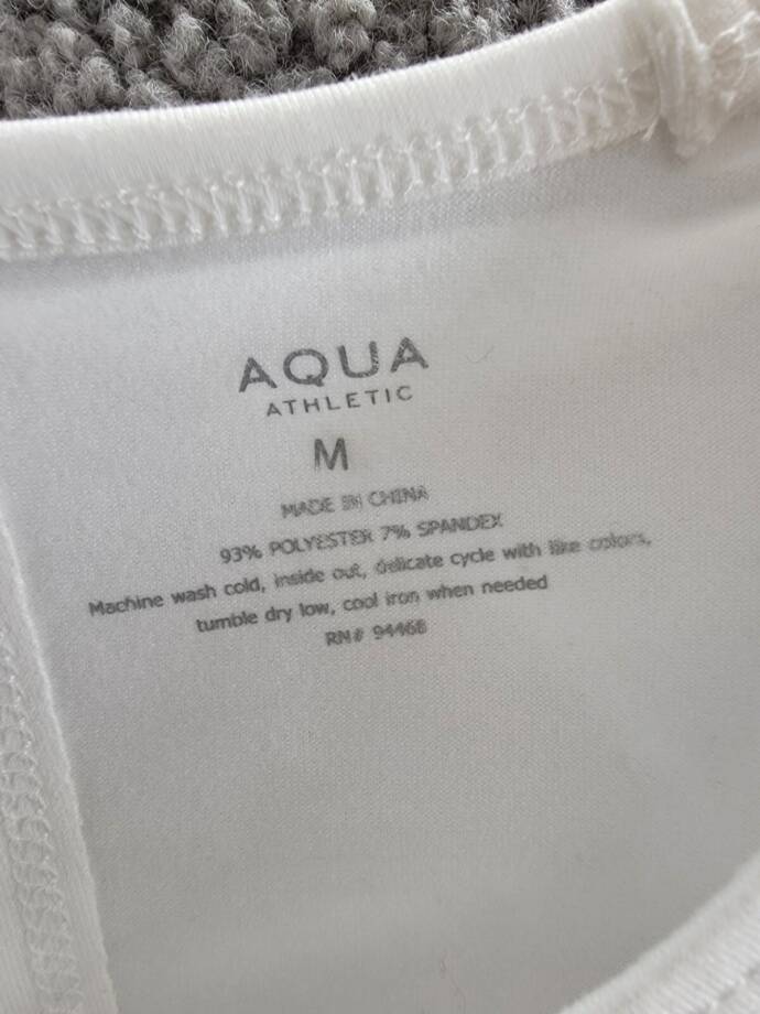 AQUA Athletic Double Twist Back Tank Top Women's M White Sleeveless Pullover