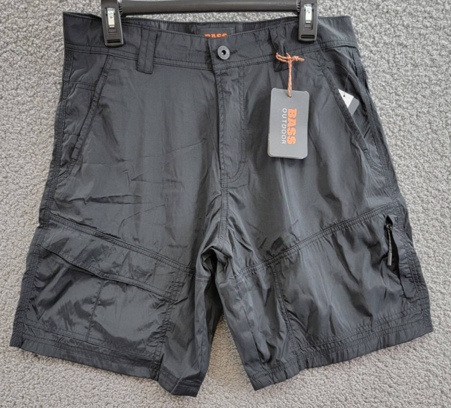 BASS OUTDOOR All Grounds Triple Needle Stitch Cargo Shorts Men's 32 Caviar