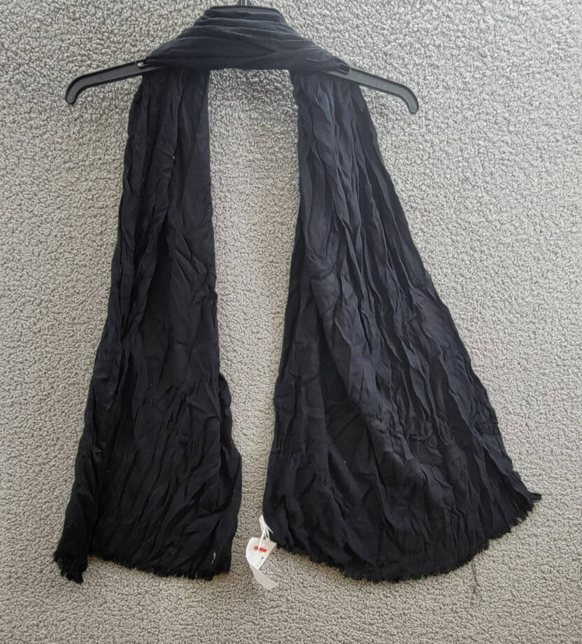 Calvin Klein Solid Pashmina Scarf Women's One Size Black Fringe Hem