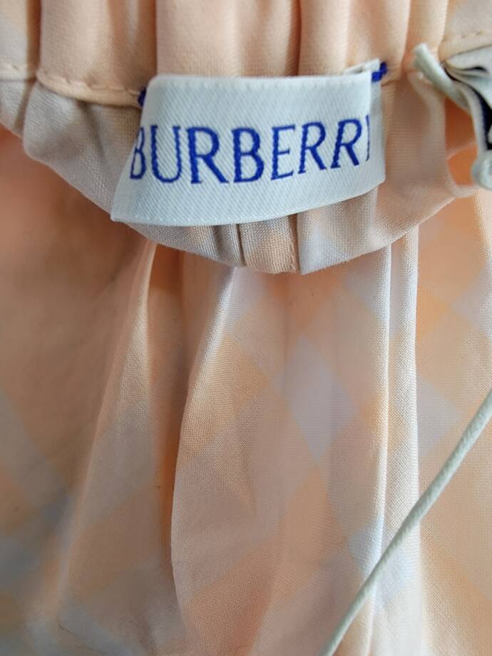 Burberry Marcy Check Shorts Big Girls 12M Pastel Peach Elastic Waist Pull On