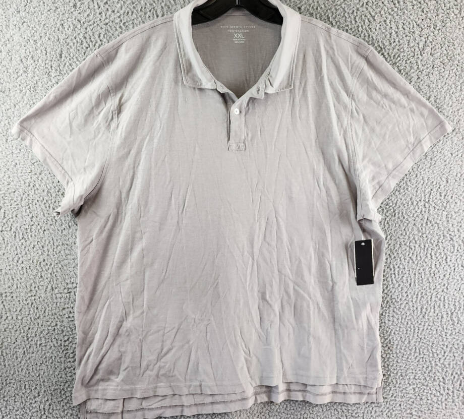 The Men's Store at Bloomingdale's Slub Polo Shirt Men's XXL Gray Short Sleeve