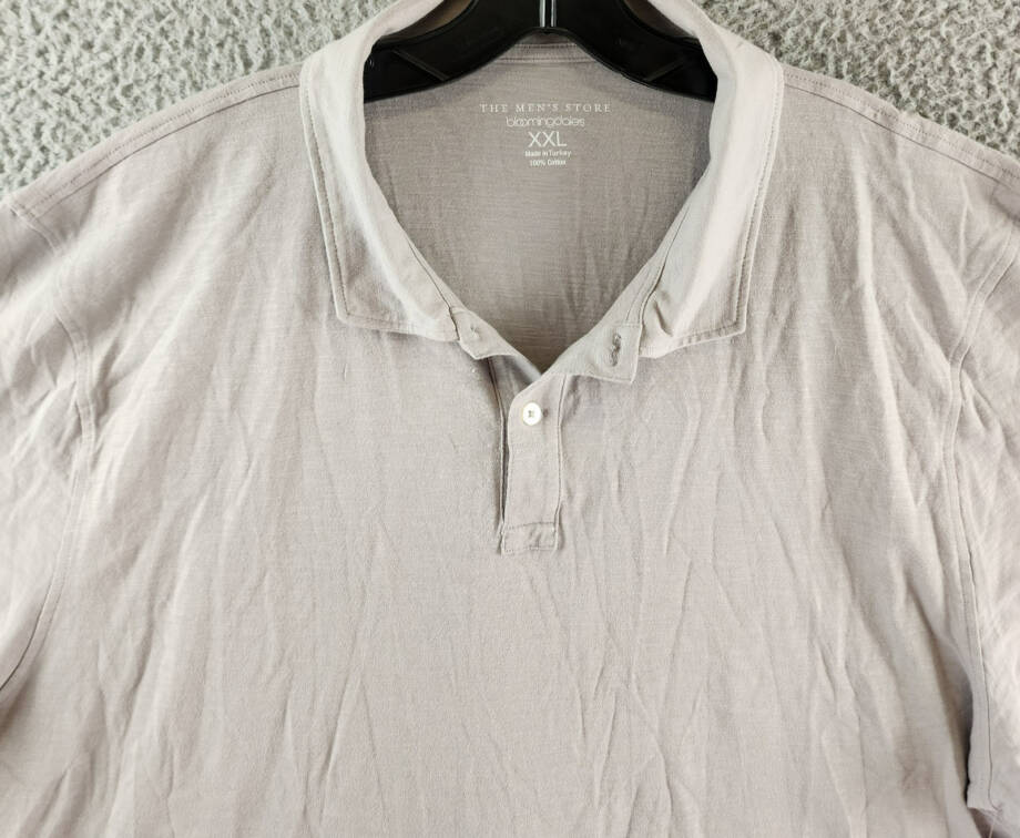 The Men's Store at Bloomingdale's Slub Polo Shirt Men's XXL Gray Short Sleeve